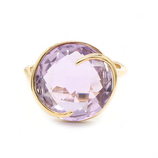 Inel Aur Roz 14k Cu Piatra Ametist - Bijuteria Cleopatra