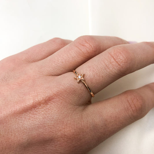 Inel Aur Roz 14k Stea - Bijuteria Cleopatra