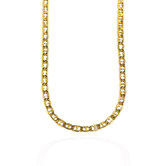 Lant Barbati din Aur 14k cu Zale Plate - Bijuteria Cleopatra
