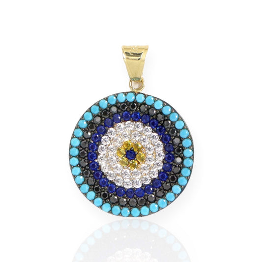 Pandantiv Aur 14K Cu Pietre Multicolore - Bijuteria Cleopatra