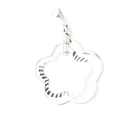 Pandantiv Aur Alb 14k Floare - Bijuteria Cleopatra