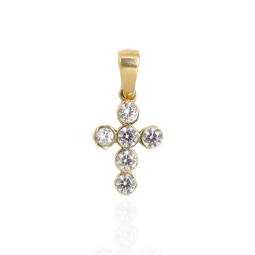 Pandantiv Cruce Aur 14k cu Pietre Albe - Bijuteria Cleopatra